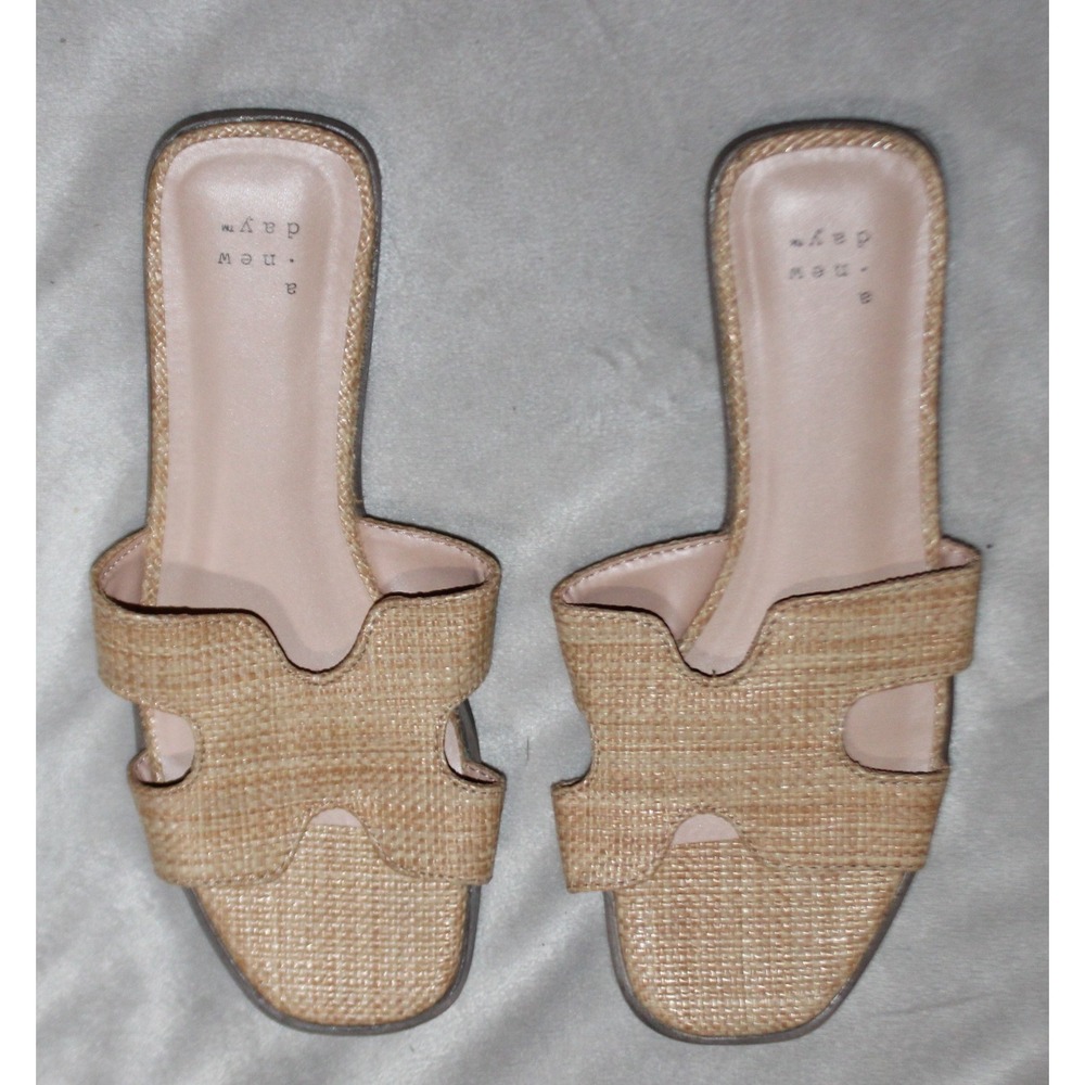 Women's Nina Slide Sandals - A New Day tan size 6